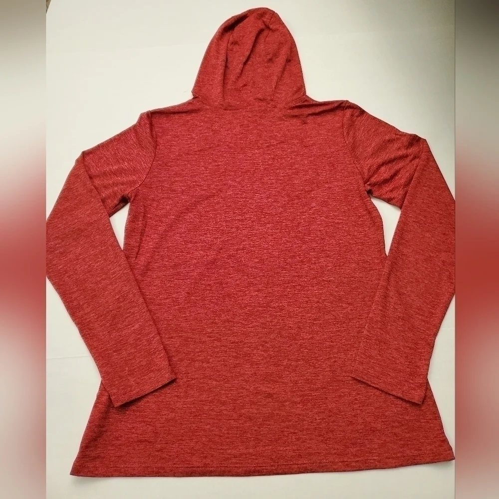 Nike red dri fit legend long sleeve hooded‎ training shirt top sz Small. I2